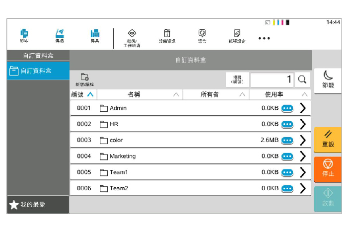 經由使用者資料盒列印和傳送資料
